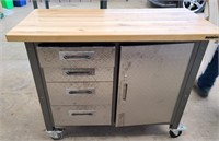 Mastercraft Butcher Block Top Stainless Work Bench