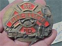 1991 Siskiyou fire & rescue brass belt buckle