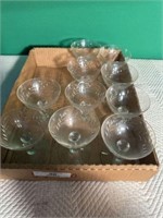 Ten Etched Crystal Sherbets