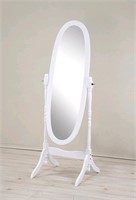 Wood Cheval Floor Mirror, White