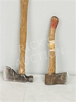 2 antique hatchets