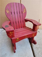 Child's Vintage Red Wooden Rocking Chair