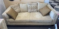 Huge Roxanne Nailhead Couch 95"