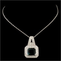 14K Gold Tourmaline & Diam Pendant 3.30ct & 0.41ct