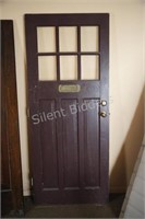 Wood Exterior Entry Door, Pane Glass & Letter Slot