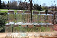 Clear Glass Crown Quart Jars with Glass Lids