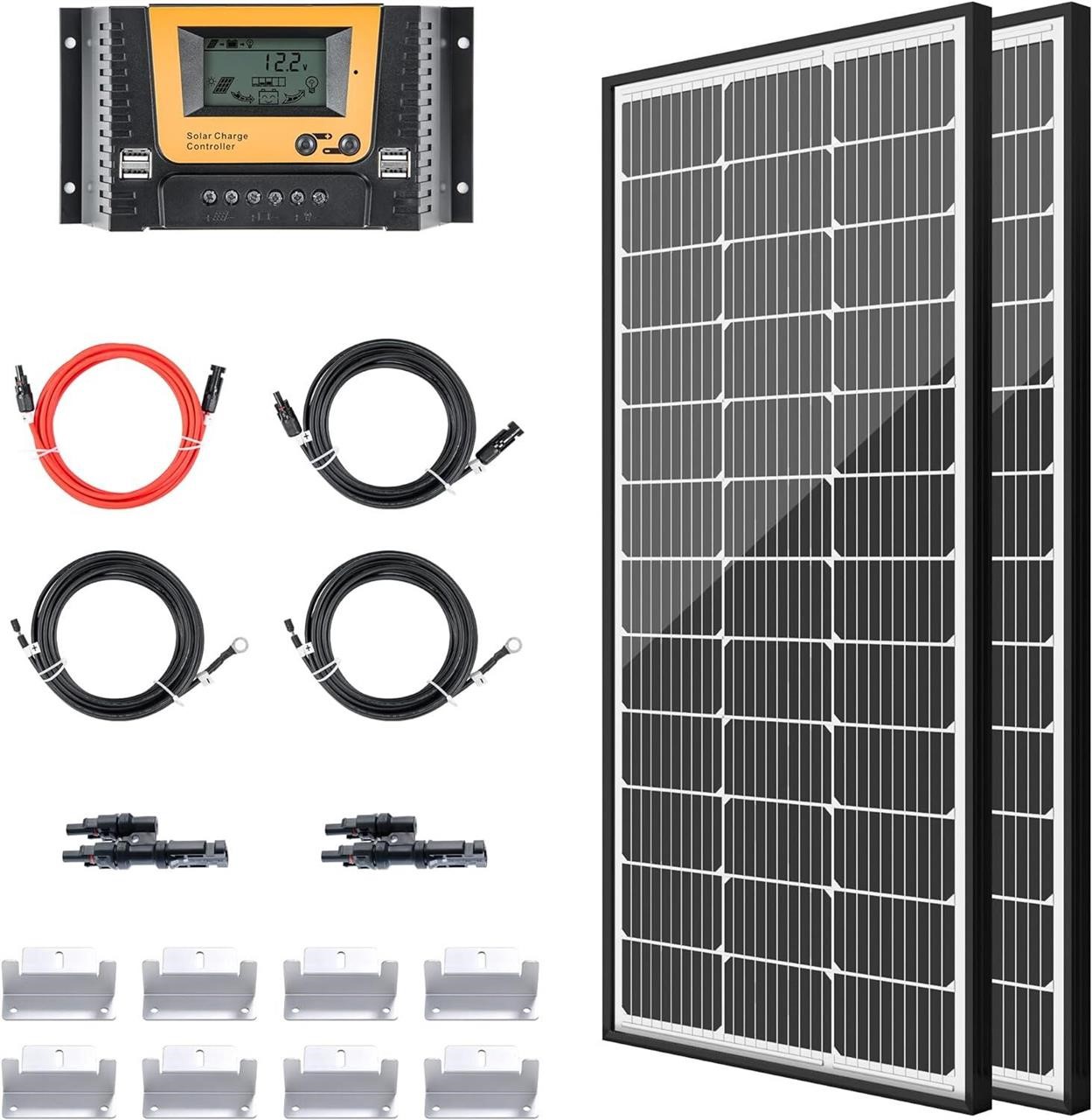 200W JJN Solar Panel Kit 12V Monocrystalline