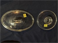 Vintage PYREX glass lids, oval and round casserole