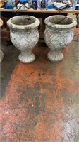 Pair of Large Cement Planters