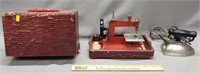 Miniature Sewing Machine & Iron