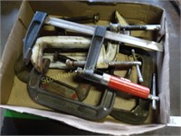 Box of Metal Clamps Largest is 8"