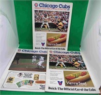 3x Chicago Cubs Official Scorecards 1982 & 1983