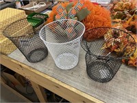3 small waste baskets