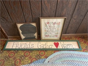 Shadow picture, wooden sign, embroidered picture