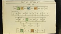 French Colonies Stamps Used and Mint hinged on old