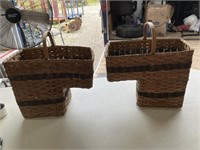 Wicker stair baskets (2) 17x13