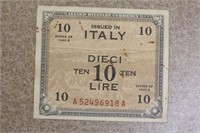 Italy Military 5 Lire Note