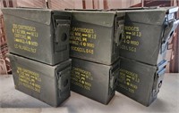 W - LOT OF 6 EMPTY AMMUNITION BOXES (W46)