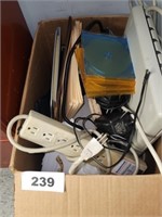 BOX OF OFFICE & COMPUTER RELATED ITEMS