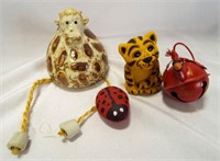 Ceramic Giraffe - Chalkware Tiger - Red Bird Bell
