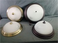 Two Sets of Ceiling Light Fixtures. Brown with