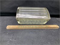 Vintage Art Deco Corner Ribbed Glass Block bank