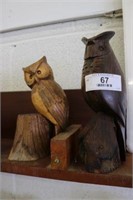 2 Wooden Owls