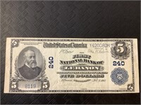 Lebanon, PA  Blue seal $5 bank note.