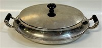 UNIQUE ANTIQUE COVERED SERVING W WARMER