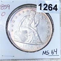 1859-O Seated Silver Dollar CHOICE BU