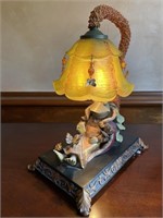 King Frog Metal, Glass, Bead Accent Lamp