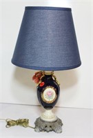 Victorian Porcelain Lamp with New Shade