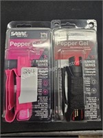 2- sabre pepper gel & hand strap (display case)