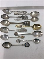 9 Sterling Silver (.925) Souvenir Spoons