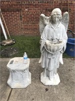 Large 6' - 2 piece cast concrete angel statue