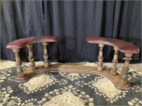 High end curved bench, faux crocodile upholsery