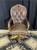 Ornate leather office chair