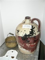 19" stoneware jug (missing one handle), stoneware
