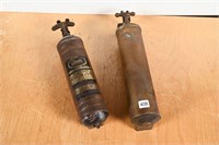 2 BRASS WALL MOUNT FIRE EXTINGUISHERS
