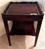 Leather Top Side Table