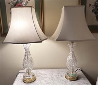 (2) Pressed Glass Table Lamps