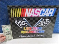 Tin 12x15 Sign NASCAR Lifetime Racing Fan