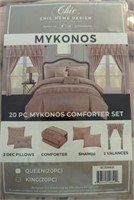 Chic Mykonos used Bed in a bag Queen 20 pc