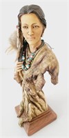Resin Native American Woman Bust Figurine