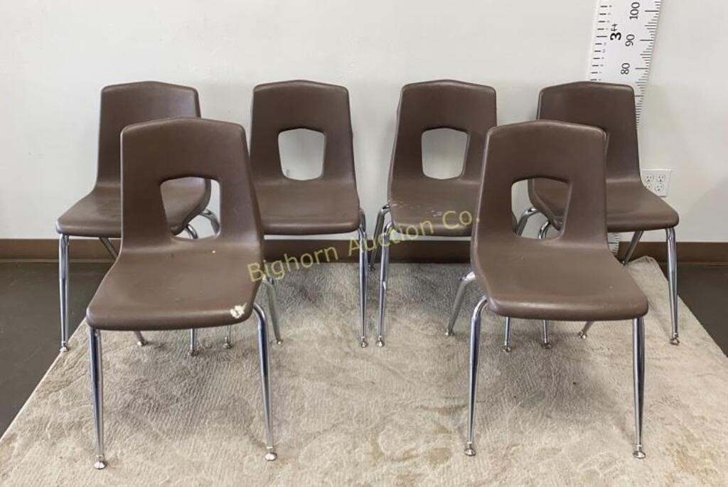 Brown Stacking Chairs 6 of Lot