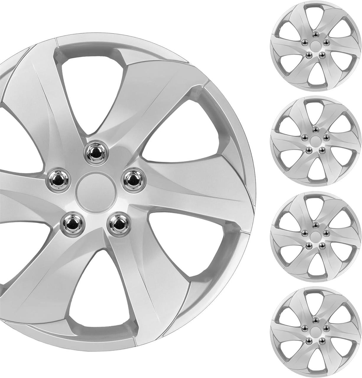 $50  BDK 16 Silver Hubcaps 4-Pack  6 Spoke