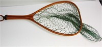 VINTAGE HAND HELD WADING TROUT FISHING DIP NET