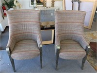 Pair of High Back Wing Chairs