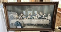 Vintage Framed Lord's Supper Picture