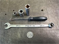 Snap-On 15mm Wrench, Sockets, & Hook Pick